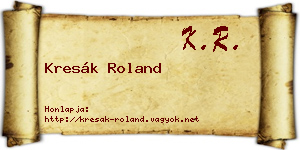 Kresák Roland névjegykártya